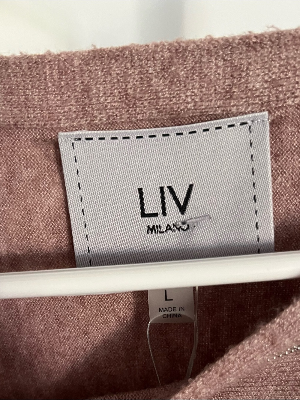 Milano Dusty Rose Scoop Neck Sweater with Center Seam - Picture 2 of 3